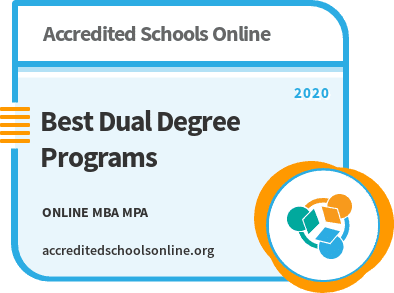 Online MBA MPA Dual Degree Programs badge